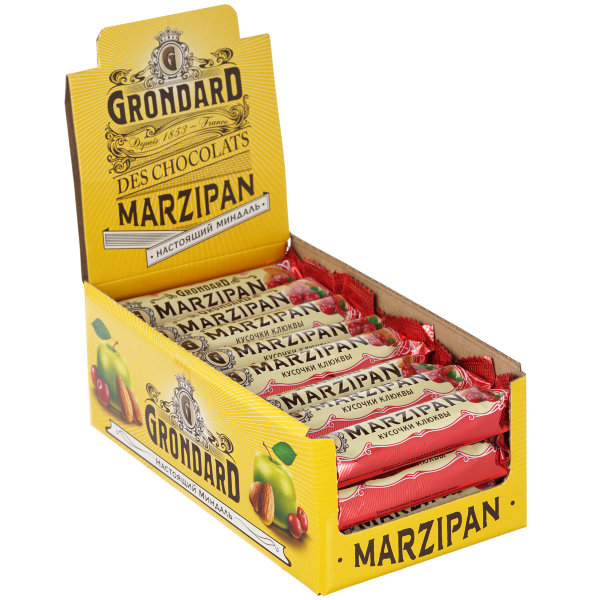 №1 TM Grondard     (8415) Батончики глазированные Марципановые Клюква, (24шт по 50г)    в Новом Уренгое