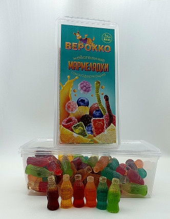 №2 Жевательный мармелад Бутылочки МИКС, 250г      в Новом Уренгое