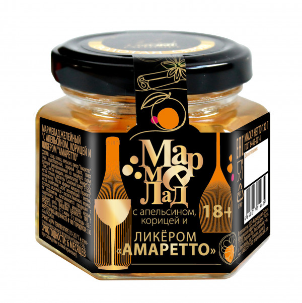 №2 Мармелад в банке "С апельсином, корицей и ликером "Амаретто" 130г (18+) в Новом Уренгое