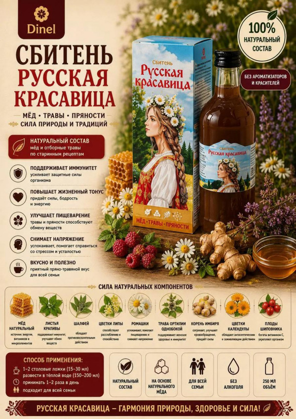 №2 Сбитень Русская красавица, 250мл в Новом Уренгое