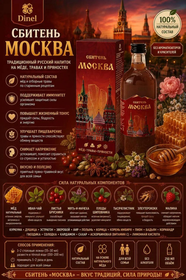 №2 Сбитень Москва, 250мл  в Новом Уренгое